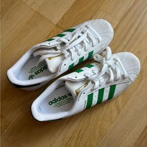 Adidas Superstar Sneakers in White and Green - MENS 7.5 Never Worn